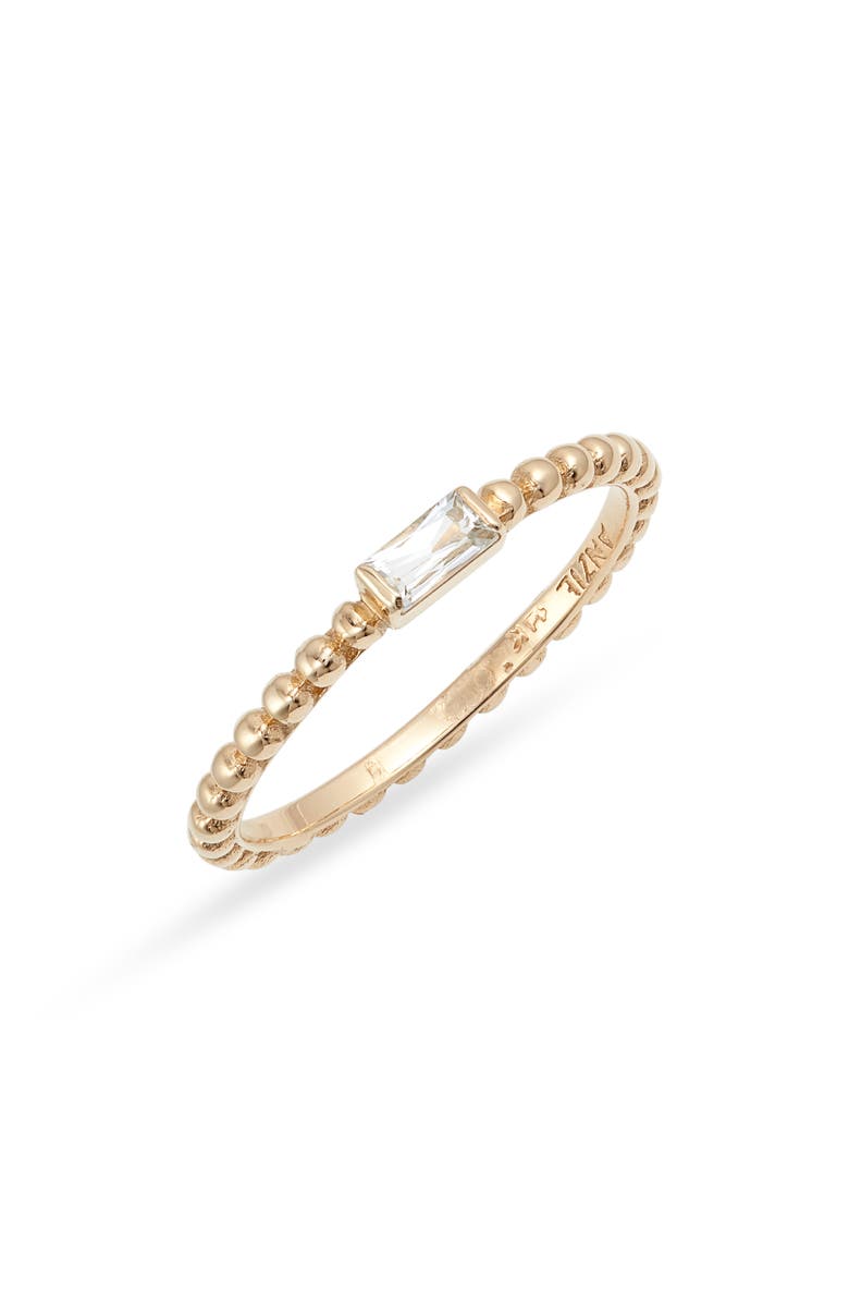 Anzie Dewdrop White Topaz Stacking Ring, Main, color, Yellow Gold/ White