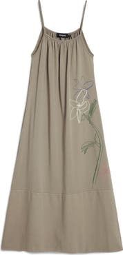 Desigual Floral Embroidered Cotton Midi Dress