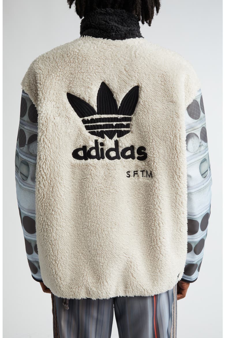 x Song for the Mute Recycled Polyester Fleece Jacket, Alternate, color, BEIGE/ BLACK MULTI