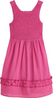 Scotch & Soda Kids' Smocked Cotton Dress
