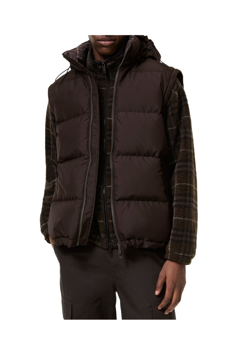 Detachable Sleeve Bideford Puffer Jacket, Alternate, color, Chocolate brown