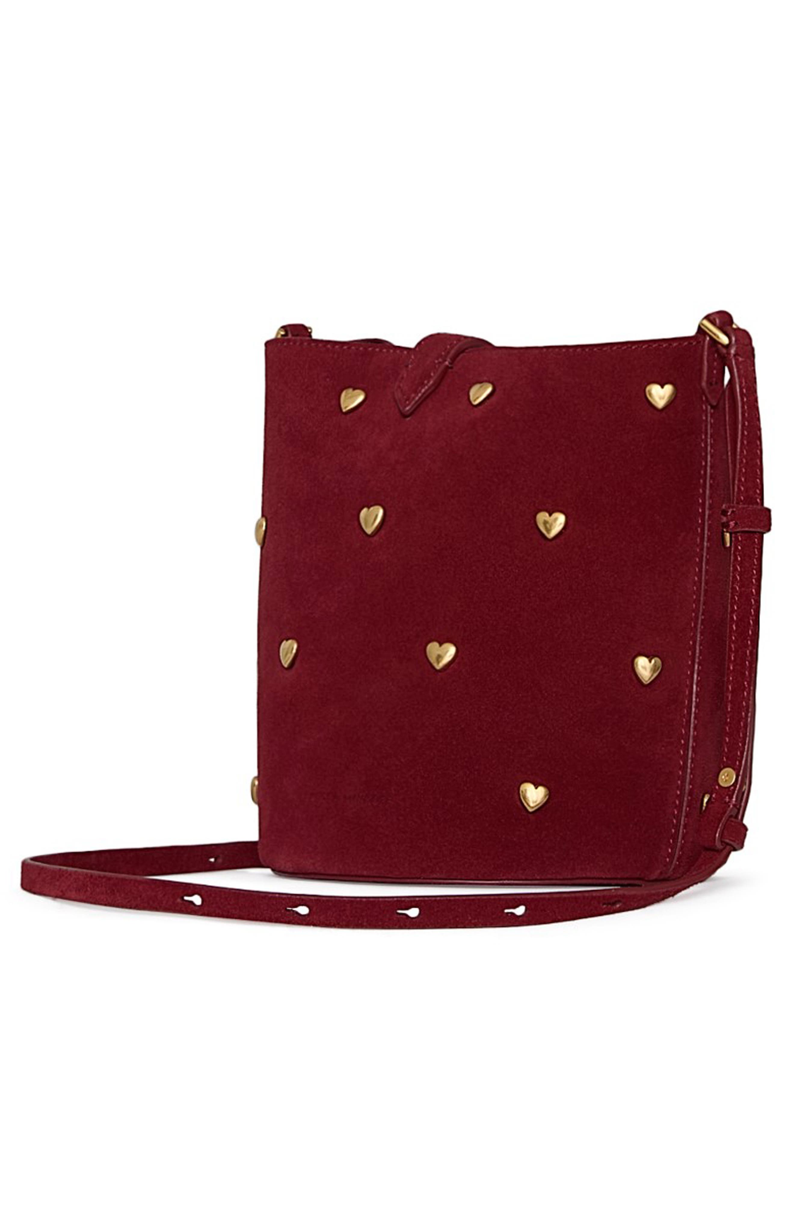 Rebecca Minkoff Small Heart Bucket Bag, Alternate, color, Cayenne