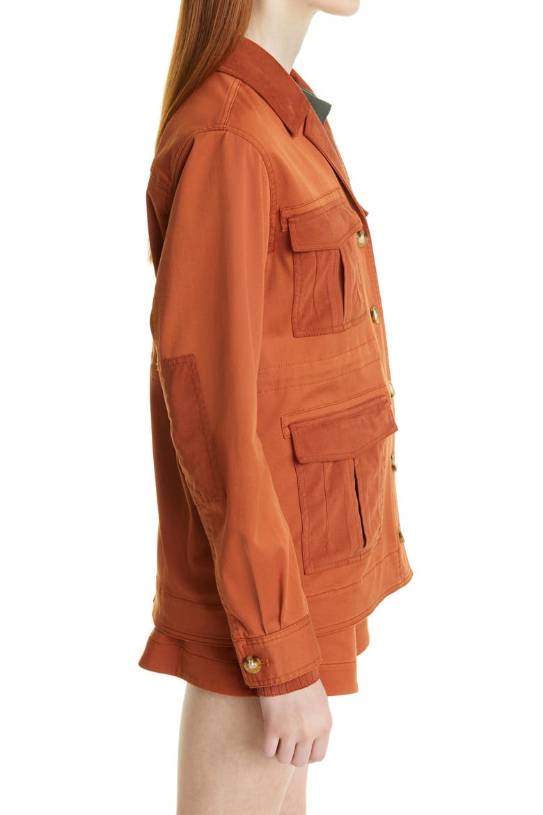 Alison Cotton Blend Utility Jacket, Alternate, color, CINNAMON