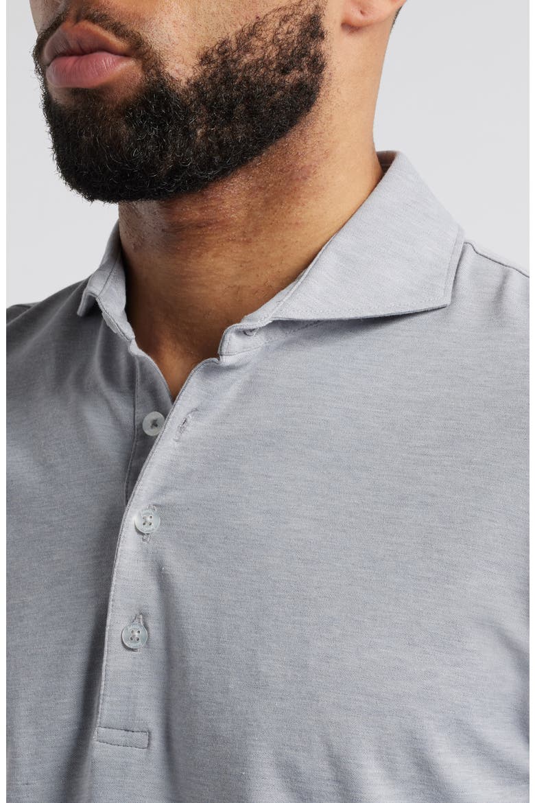 Idris Top Shelf Heathered Polo, Alternate, color, BLACK