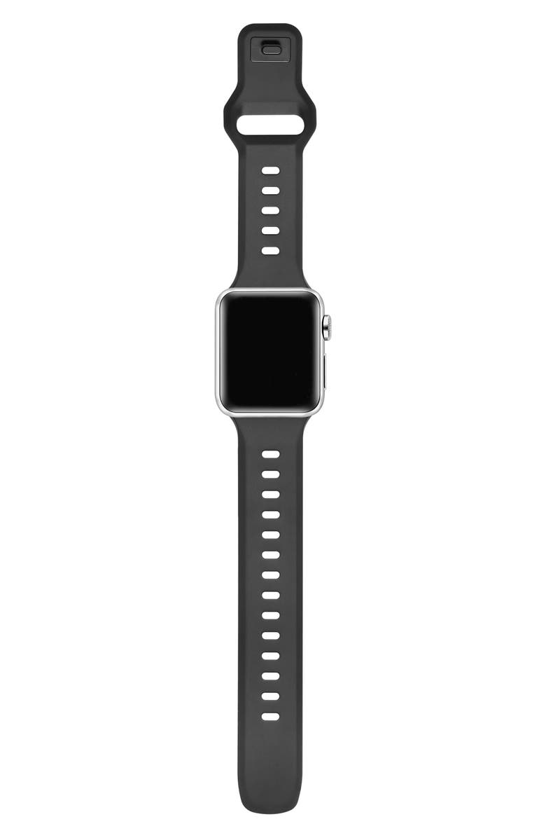 The Posh Tech Premium Silicone Apple Watch<sup>®</sup> Watchband, Alternate, color, Black