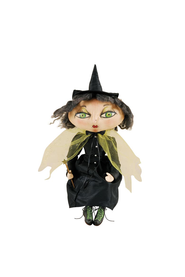 Xanzabelle Good Fairy Witch Halloween Joe Spencer Gathered Traditions Figurine, Main, color, Black