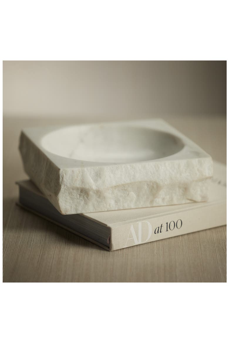 Terni Decorative Marble Dish, Alternate, color, WHITE