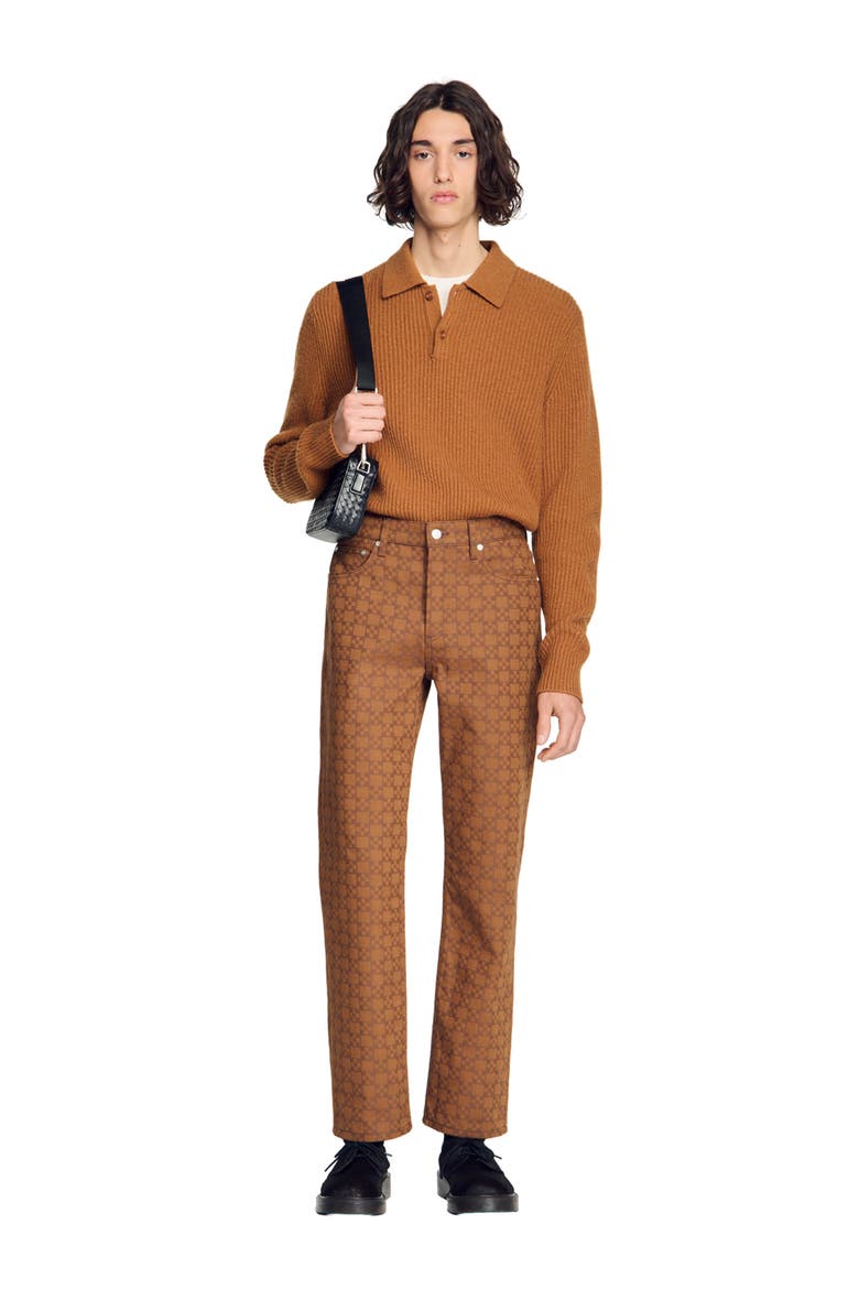 Square Cross motif jeans, Alternate, color, Tobacco brown