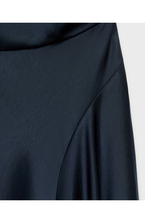 Mango Asymmetric One-shoulder Midi Dress In Blue