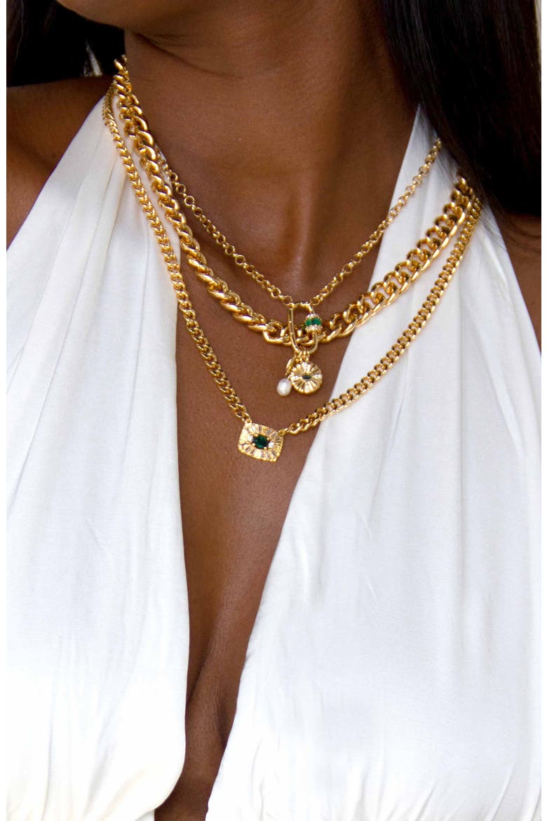 Set of 2 Chain Necklaces, Alternate, color, GOLD