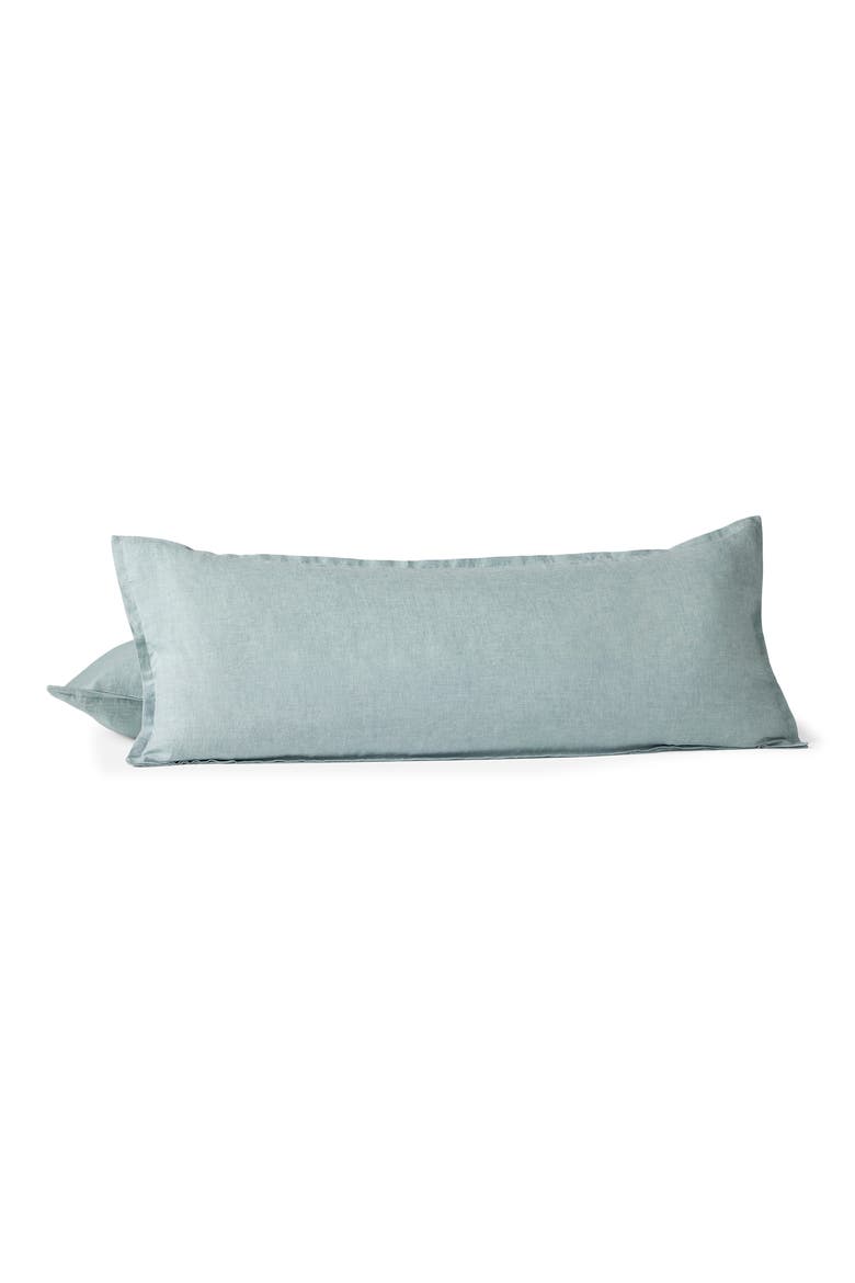 Relaxed Organic Linen Accent Pillow, Main, color, PACIFIC BLUE CHAMBRAY