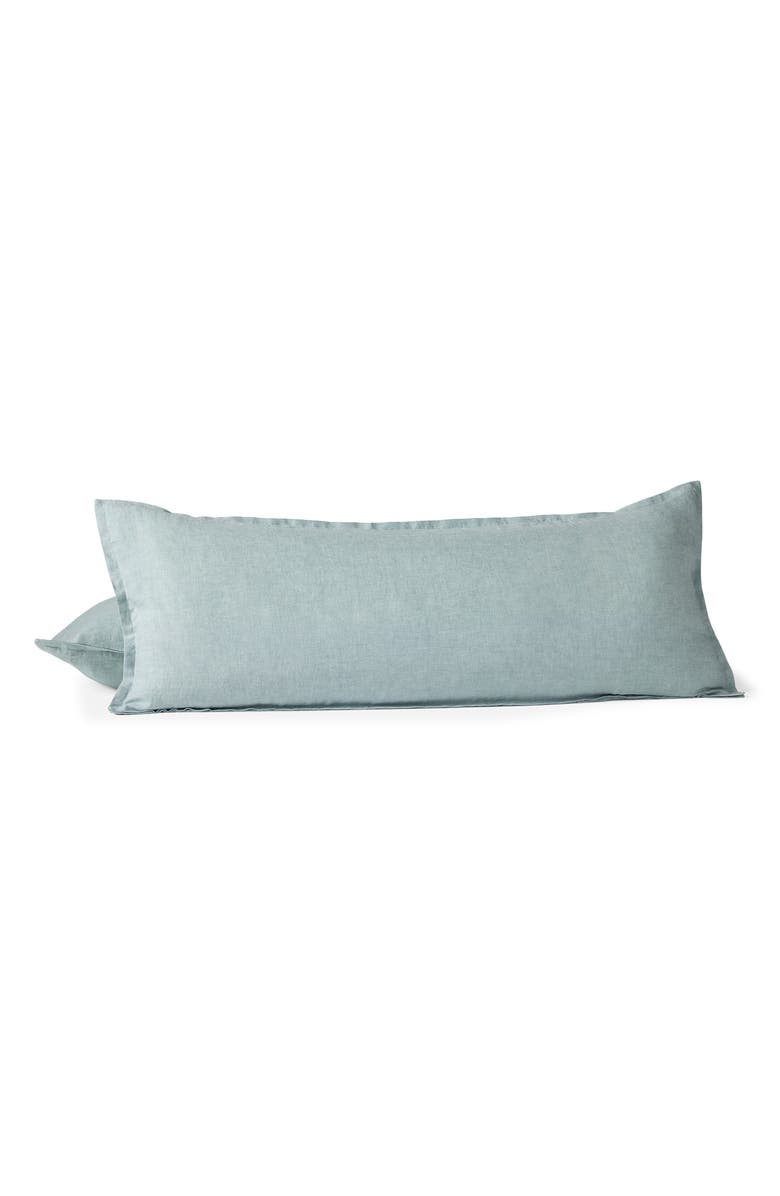 Coyuchi Relaxed Organic Linen Accent Pillow, Main, color, Pacific Blue Chambray