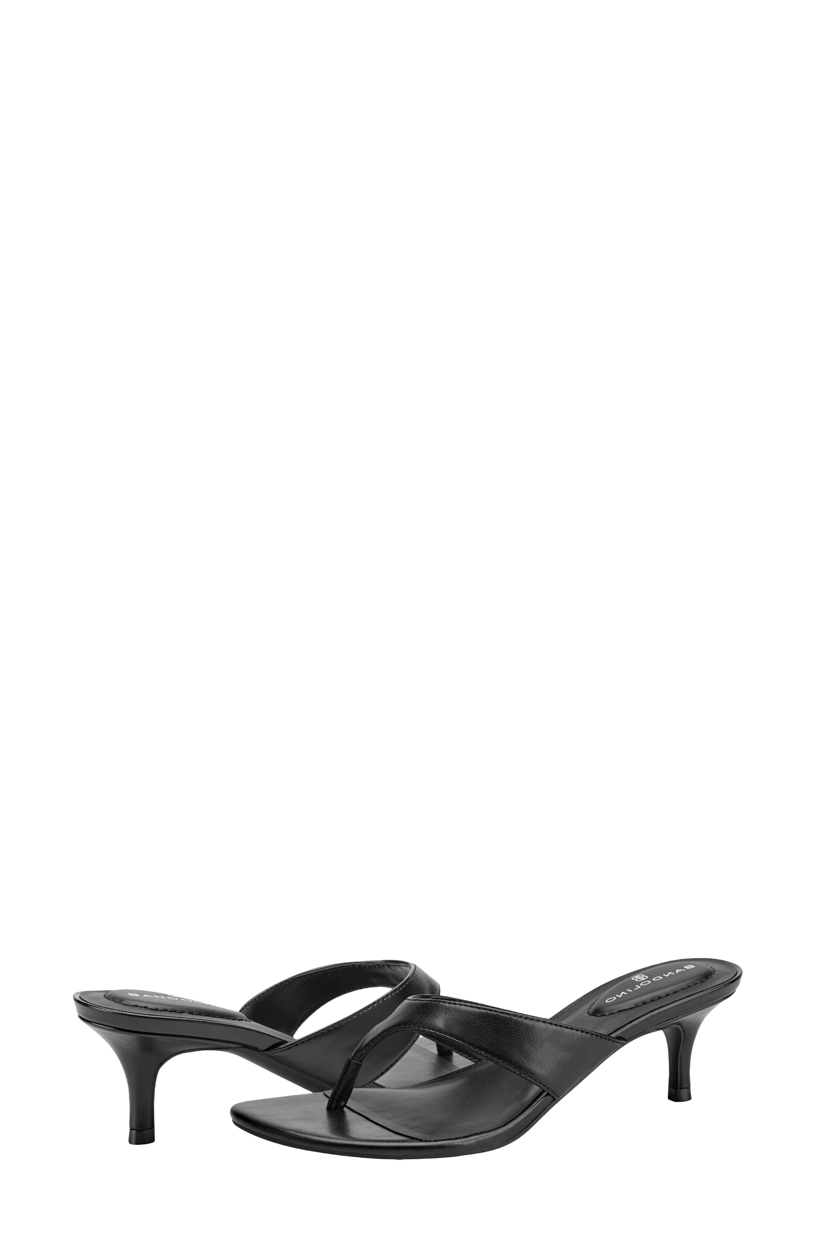 Bandolino Ammer Kitten Heel Flip Flop, Alternate, color, Black
