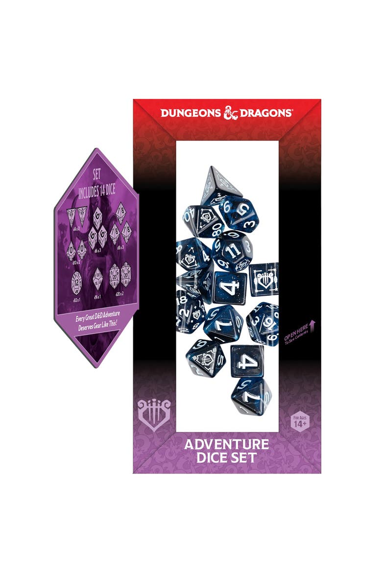 Blue and Black 14 Piece RPG Die Set, Alternate, color, Multicolored