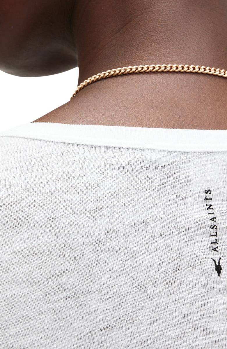 AllSaints Anna V-Neck Cotton T-Shirt, Alternate, color, White