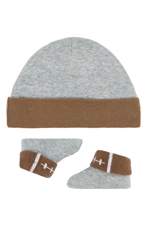 Crib Booties & Cuff Beanie Set