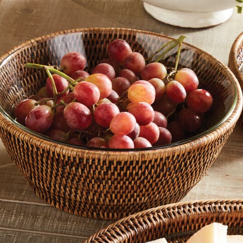 Napa Home & Garden Burma Rattan Serving Bowl 10.75" Brown In Brown