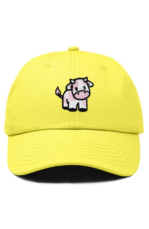 Strawberry Cow Embroidered Cap