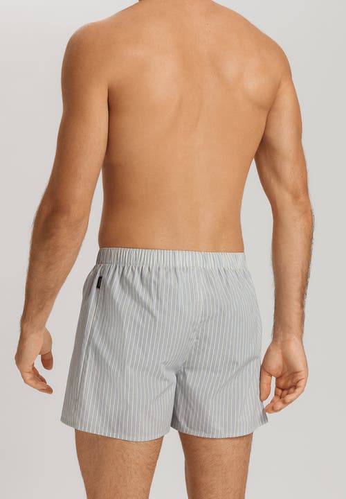 Hanro Fancy Woven Cotton Boxer In Light Stripe