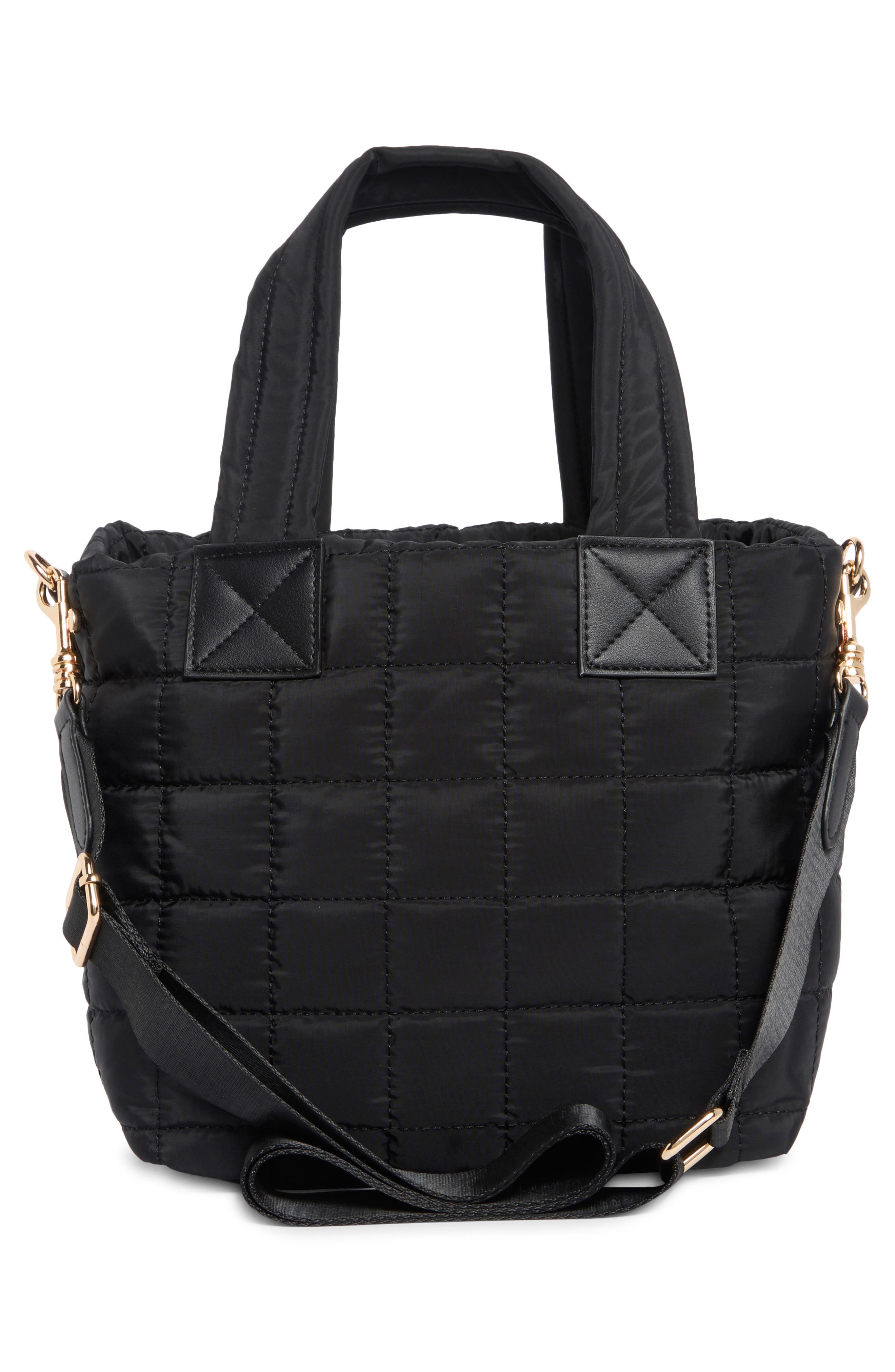 URBAN EXPRESSIONS HANDBAGS Quilted Nylon Tote Bag, Alternate, color, Black