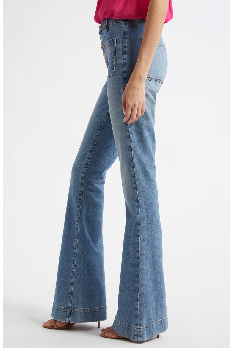 Cindy Exposed-Button Fly Wide Leg Jeans, Alternate, color, LIGHT WASH