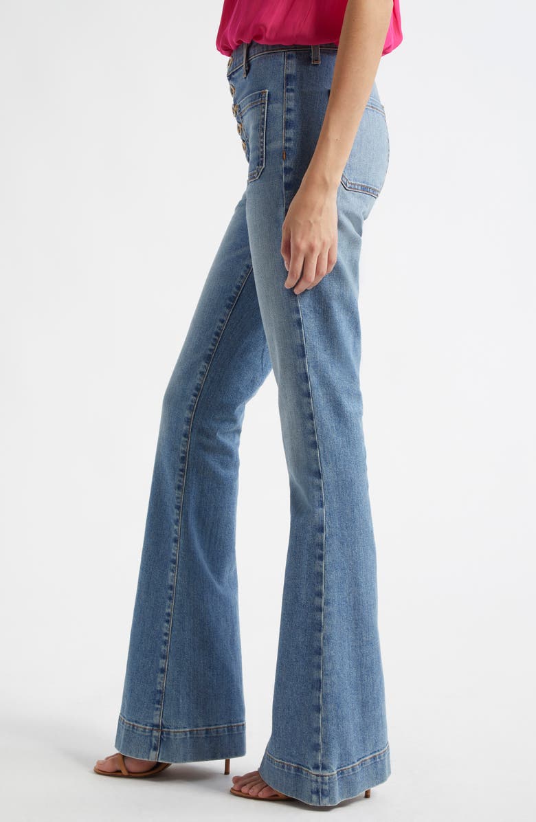 Ramy Brook Cindy Exposed-Button Fly Wide Leg Jeans, Alternate, color, 