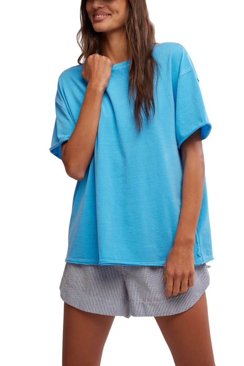 Nina Crewneck Cotton T-Shirt, Main, color, MALIBLUE
