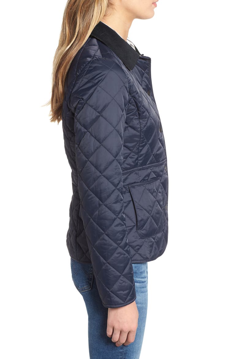 Deveron Diamond Quilted Jacket, Alternate, color, NAVY/PALE PINK