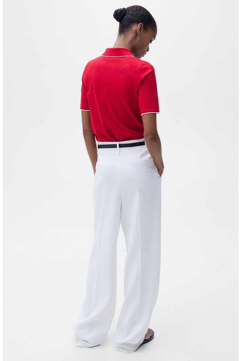 Tipped Short Sleeve Polo Sweater, Alternate, color, RED