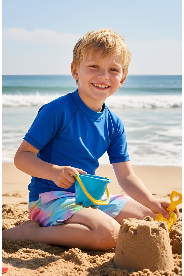 Boys Marble Print Board Shorts, Alternate, color, Multicolor