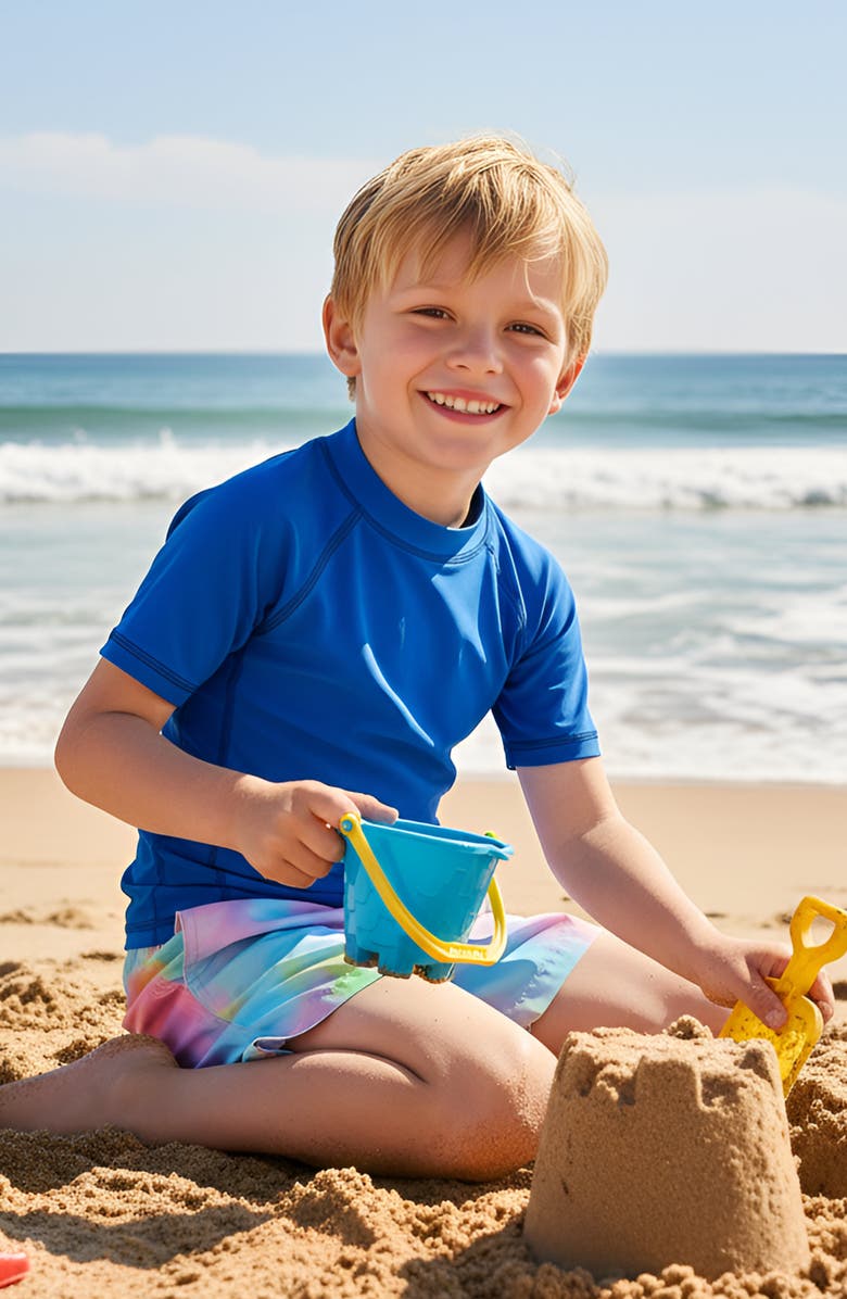 Limeapple Boys Marble Print Board Shorts, Alternate, color, Multicolor