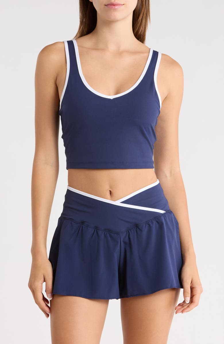 YOGALICIOUS Emmy Double Jersey Crop Tank, Main, color, Naval Blue