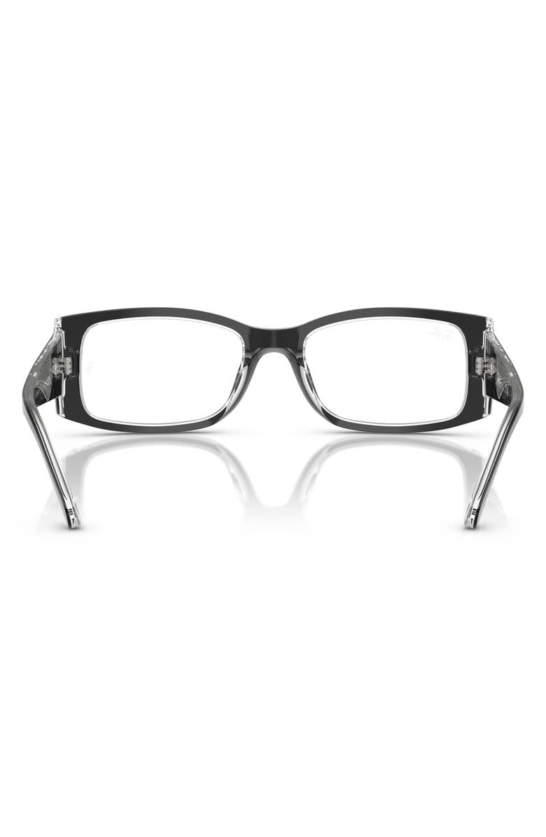Ray-Ban 52mm Square Optical Glasses, Alternate, color, Transparent Grey