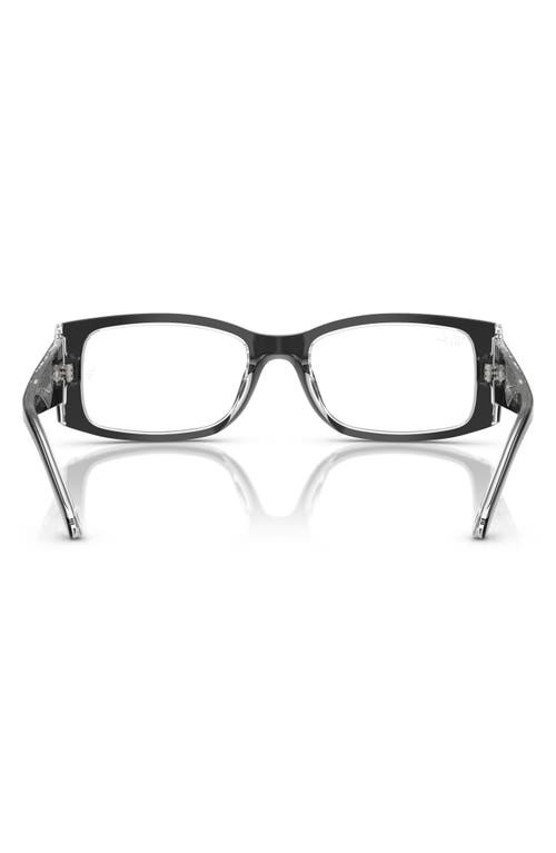 Ray Ban Ray-ban 52mm Square Optical Glasses In Transparent Grey