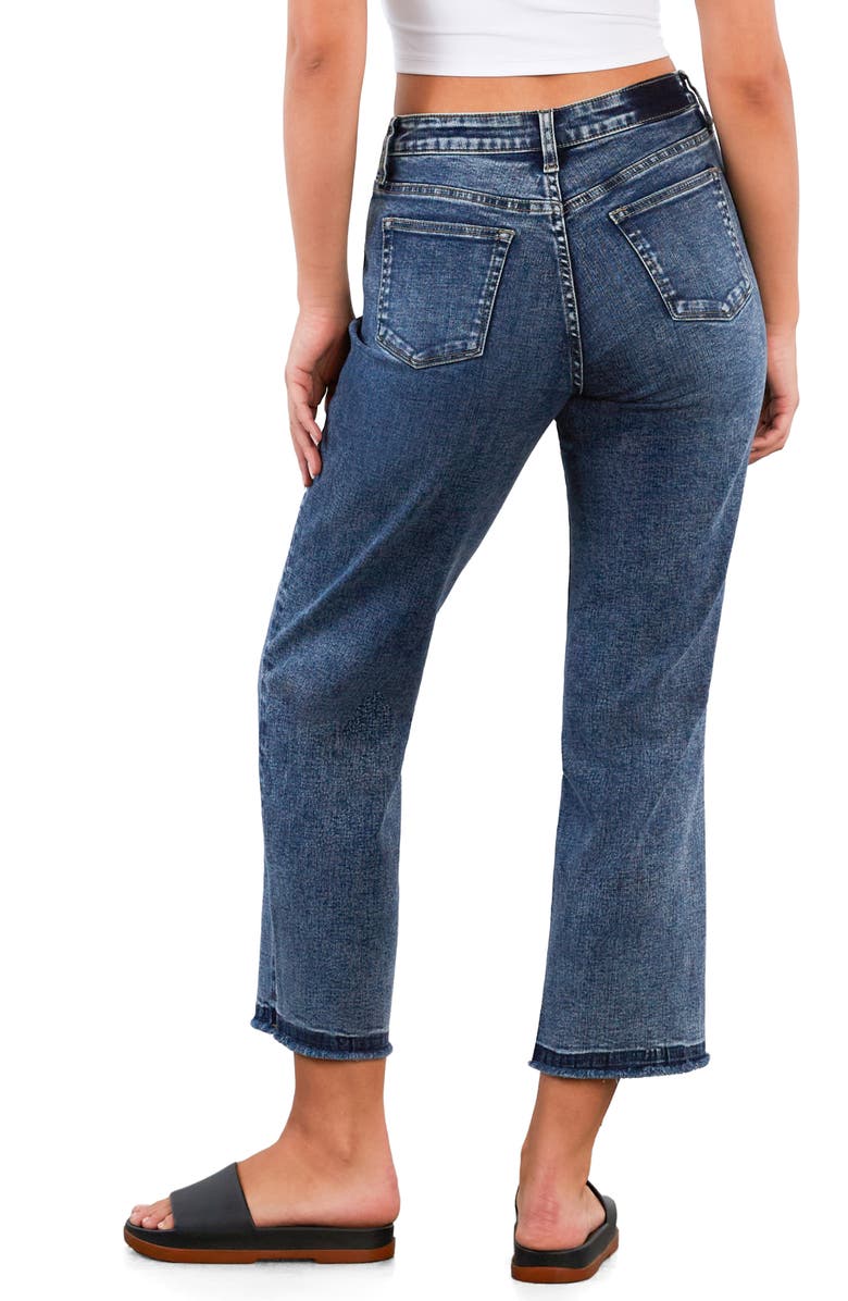 HINT OF BLU Release Hem High Waist Ankle Straight Leg Jeans, Alternate, color, Mystery Blue