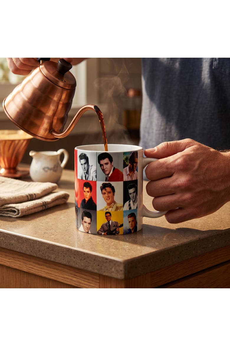 11 oz Elvis Presley Portrait Composite Ceramic Mug, Alternate, color, White