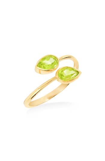 Ys Gems Gemstone Bypass Ring In Green