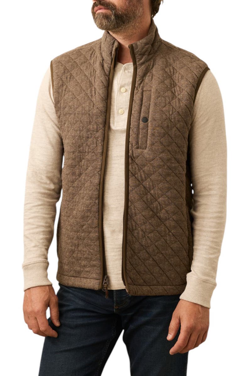 Faherty Epic Quilted Fleece Vest, Main, color, Mountain Branch Heather