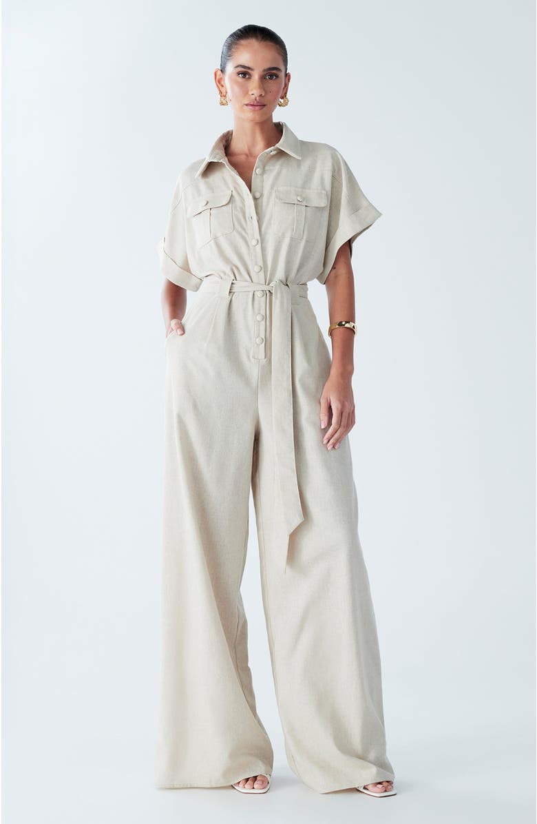 BWLDR Ara Linen Jumpsuit, Alternate, color, Oat