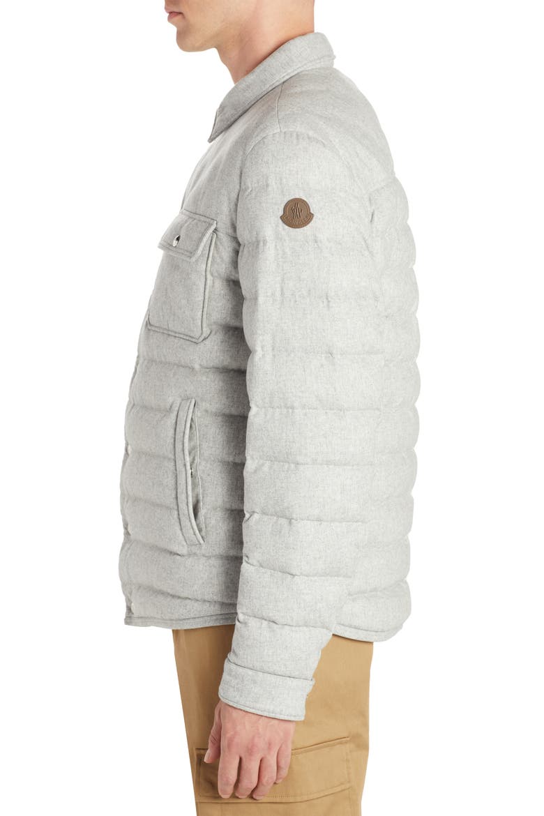 Mirmandix Quilted Flannel Down Shirt Jacket, Alternate, color, GREY