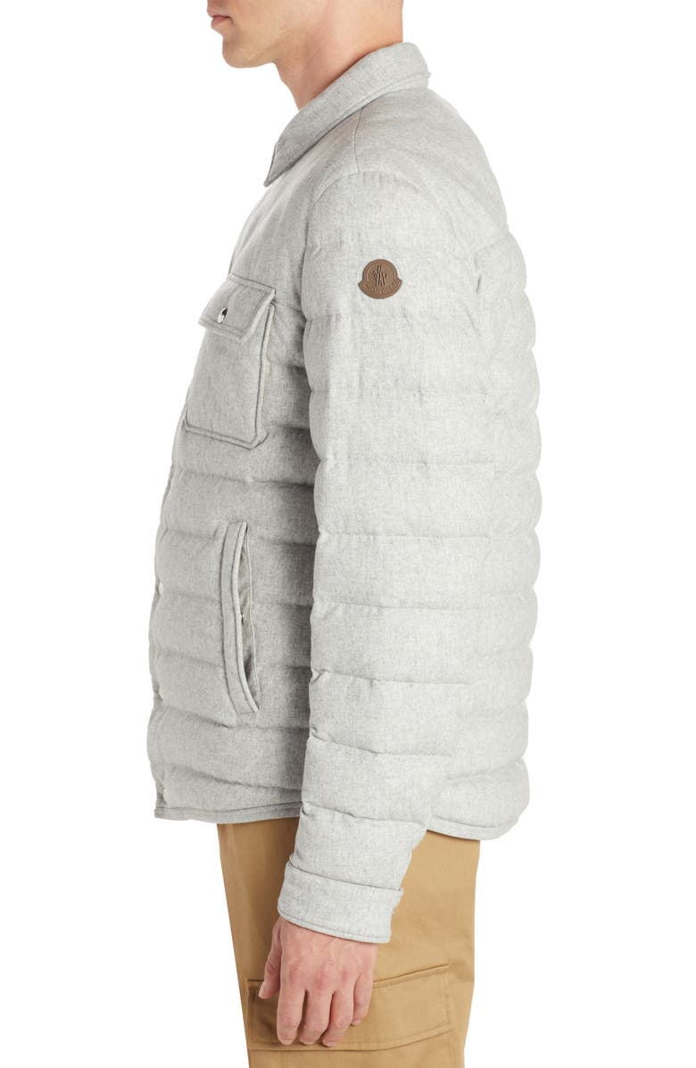 Moncler Mirmandix Quilted Flannel Down Shirt Jacket, Alternate, color,