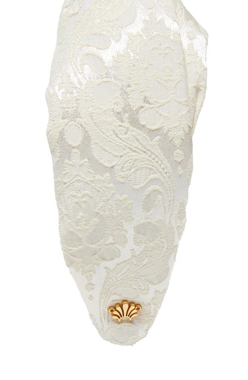 Lele Sadoughi Marlene Damask Brocade Knotted Headband In Neutral