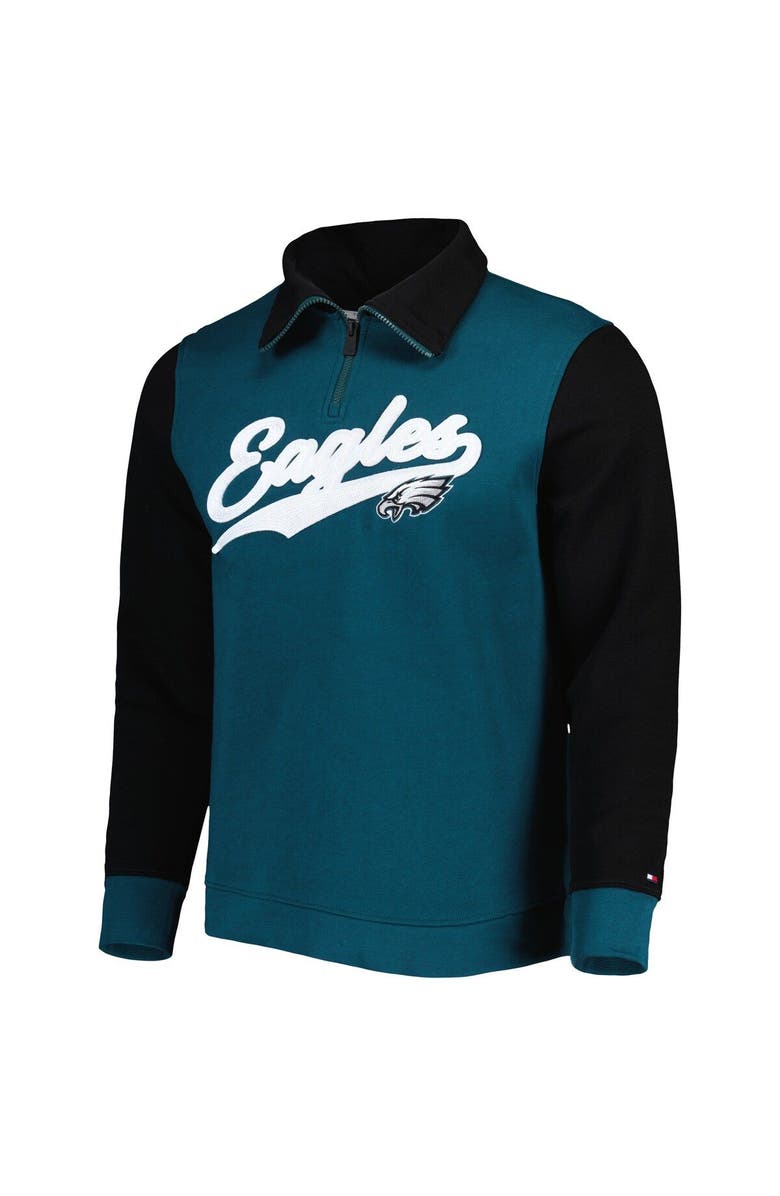Tommy Hilfiger Men's Tommy Hilfiger Midnight Green/Black Philadelphia Eagles Aiden Quarter-Zip Sweatshirt, Alternate, color, 