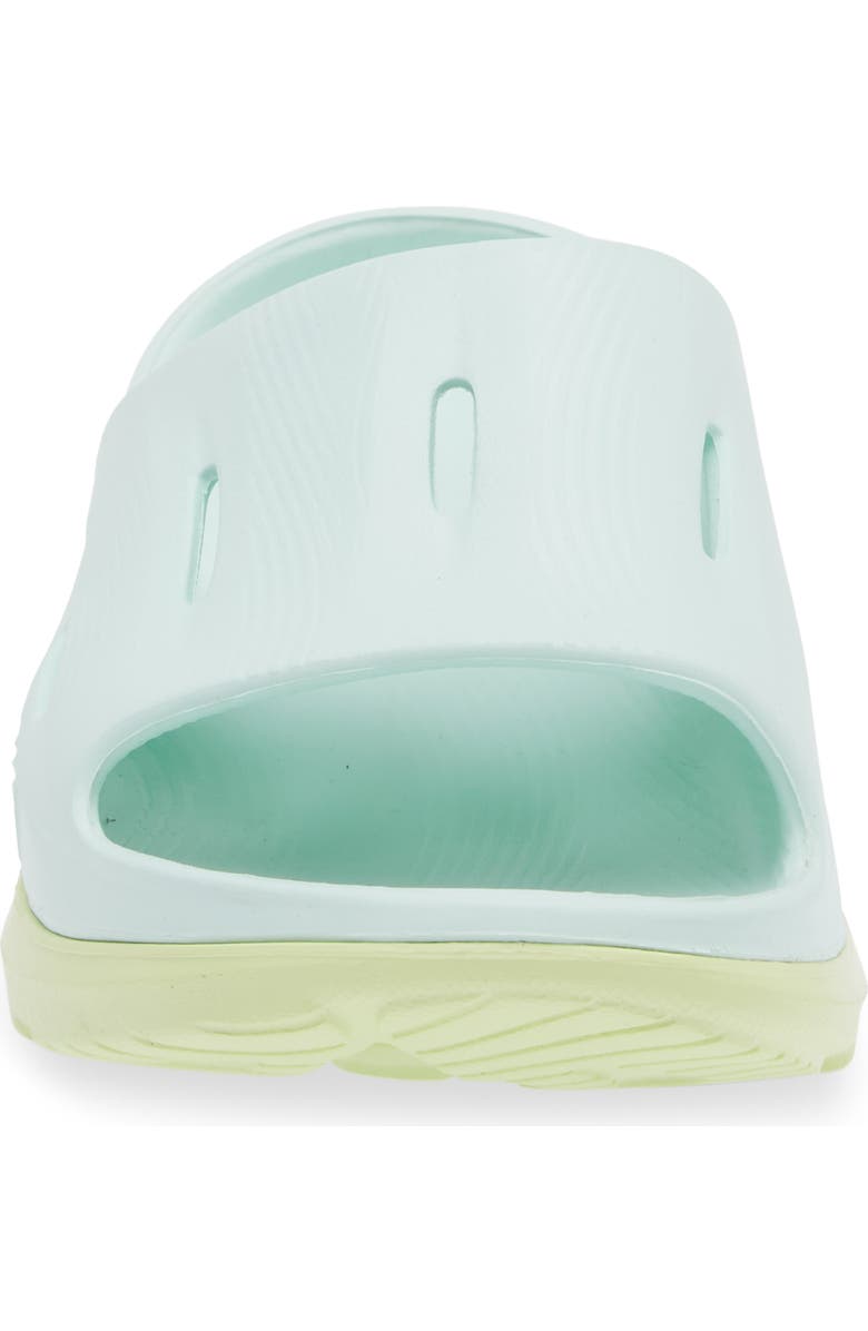 HOKA Ora Recovery Slide 3 Sandal, Alternate, color, Aqua Breeze / Celery Juice