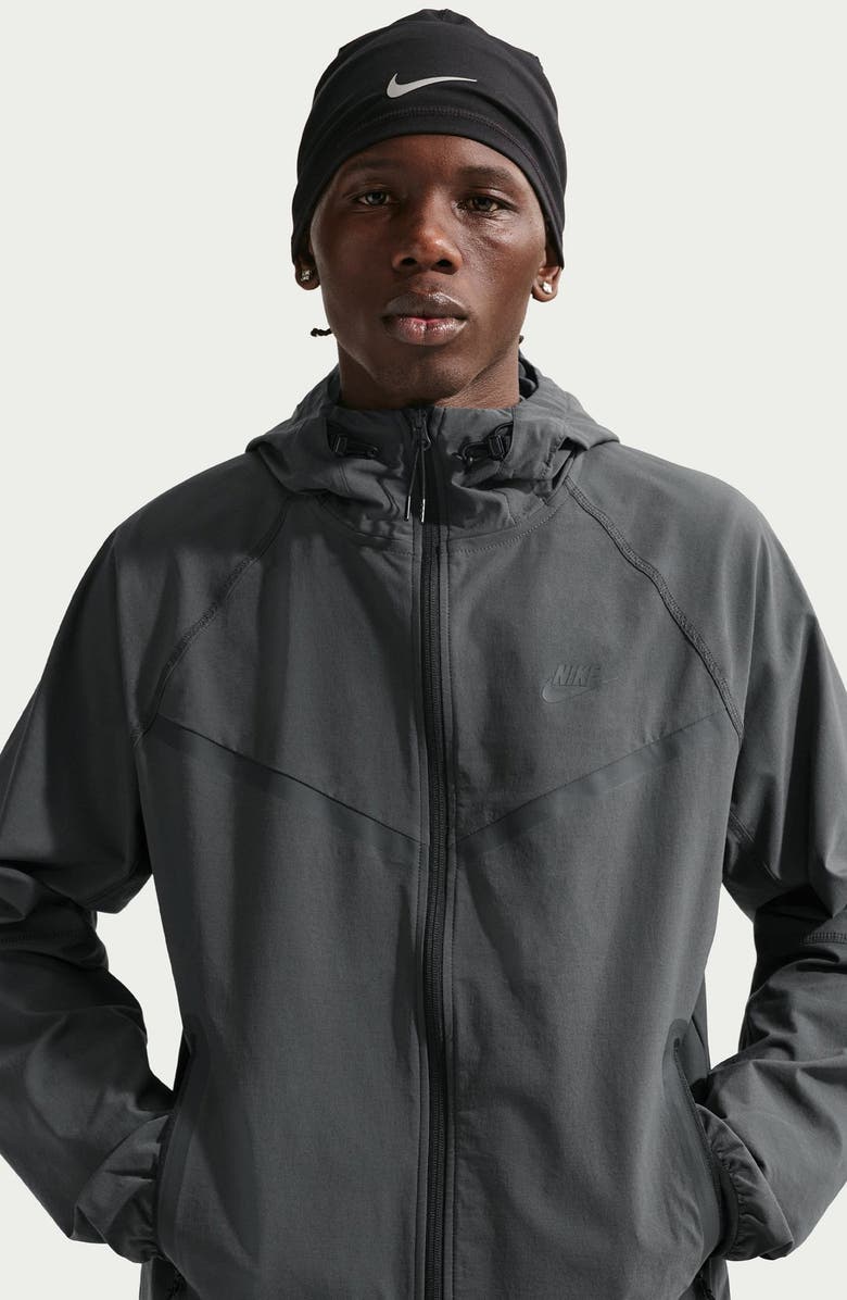Nike Dri-FIT Oversize Stretch Nylon Hooded Windrunner Jacket, Alternate, color, Black
