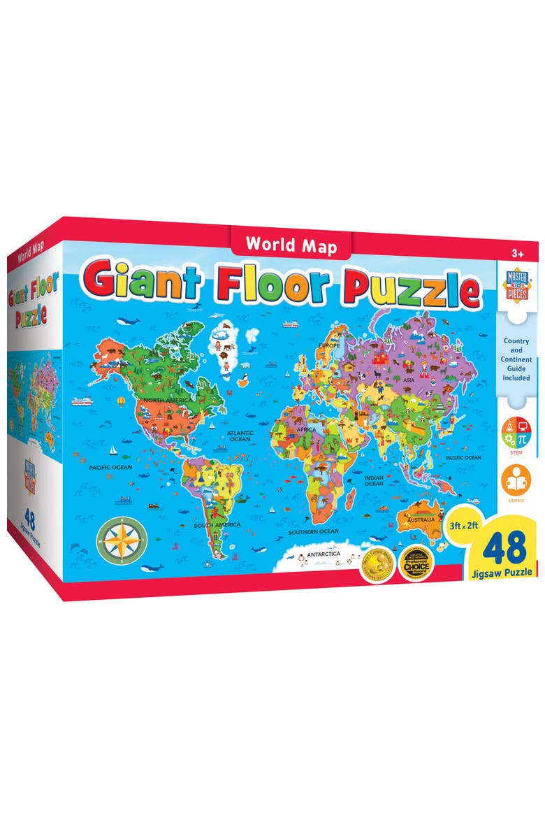 World Map 48 Piece Floor Puzzle, Main, color, Multicolor