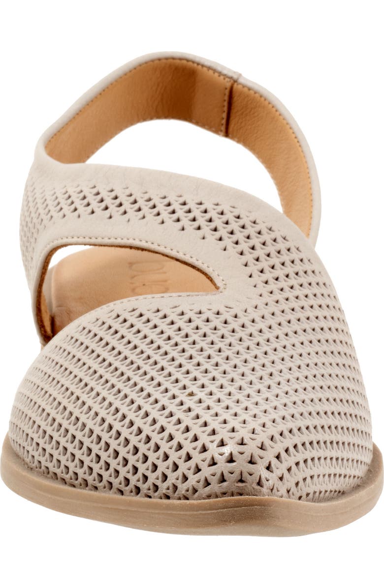 Bueno Bianca Perf Slingback Pointed Toe Flat, Alternate, color, Light Grey