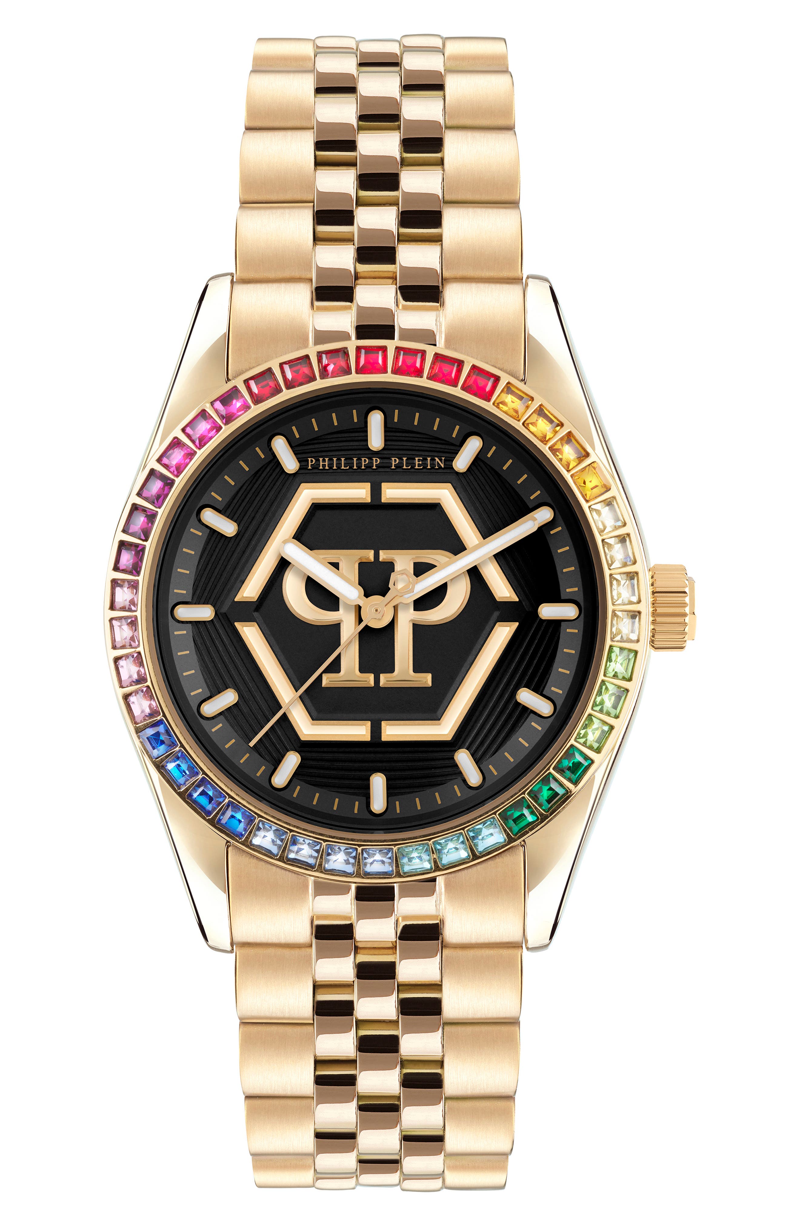 PHILIPP PLEIN Date Superlative Bracelet Watch, 38mm