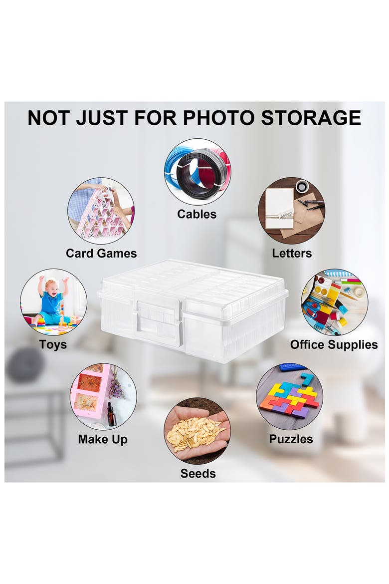 4x6 Photo Storage with Case, Alternate, color, CLEAR