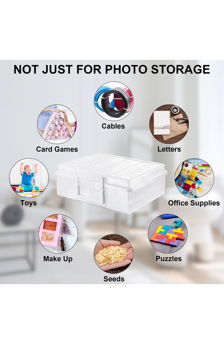 SORBUS 4x6 Photo Storage with Case, Alternate, color, Clear
